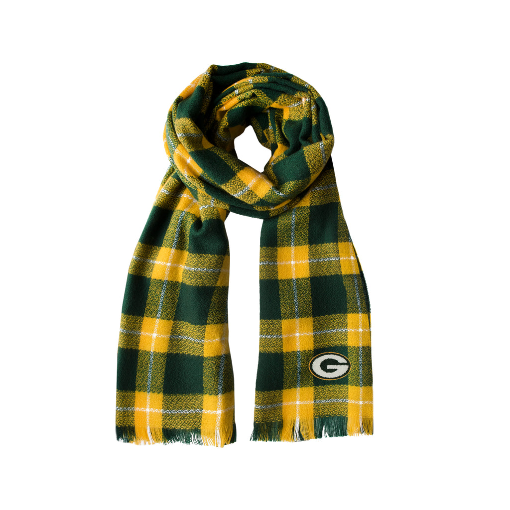 Green Bay Packers Plaid Blanket -  Scarf