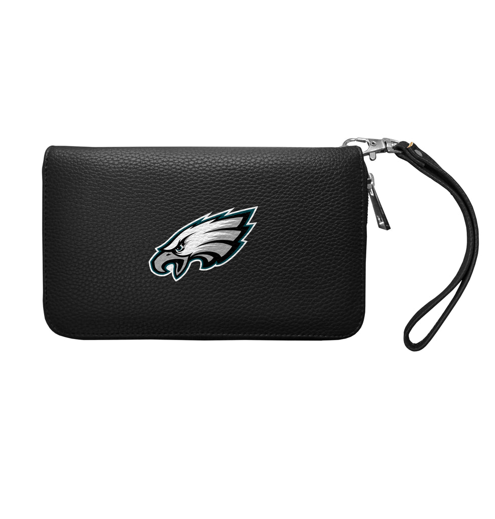 Philadelphia Eagles Zip Organizer Wallet Pebble - Black