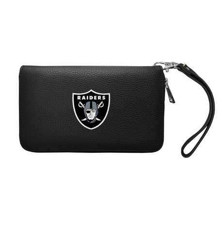 Oakland Raiders Zip Organizer Wallet Pebble - Black