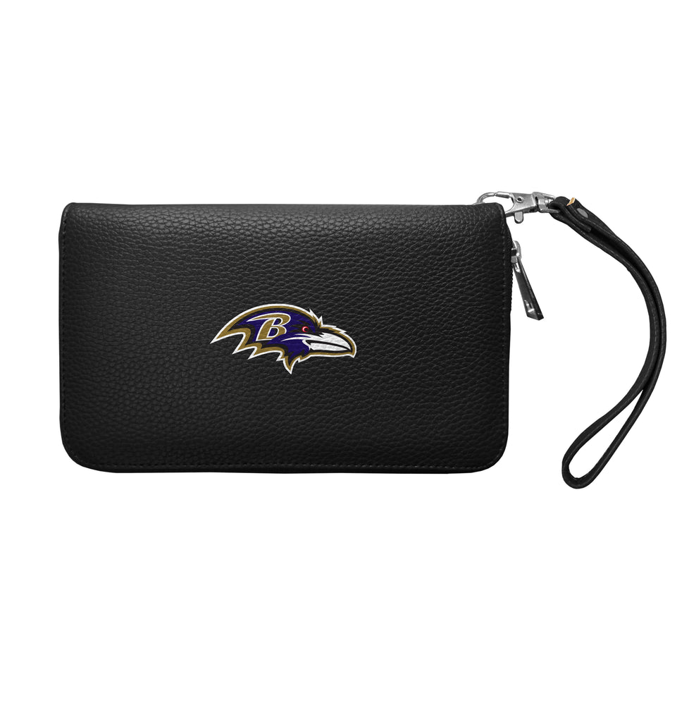 Baltimore Ravens Zip Organizer Wallet Pebble - Black