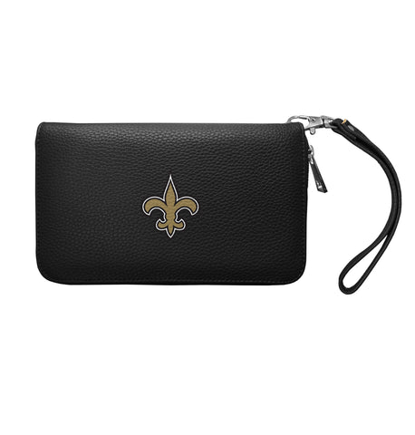 New Orleans Saints Zip Organizer Wallet Pebble - Black