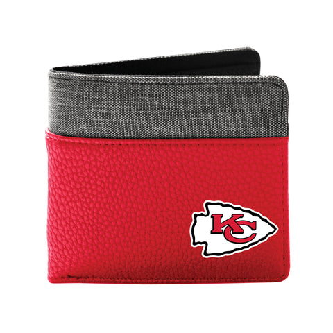 Kansas City Chiefs Pebble Bifold Wallet - Light Red