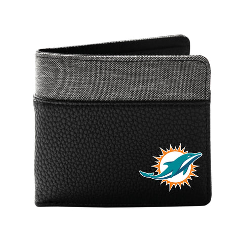 Miami Dolphins Pebble Bifold Wallet - Black