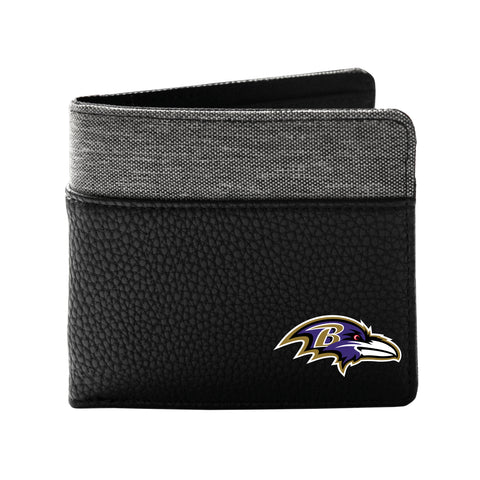 Baltimore Ravens Pebble Bifold Wallet - Black