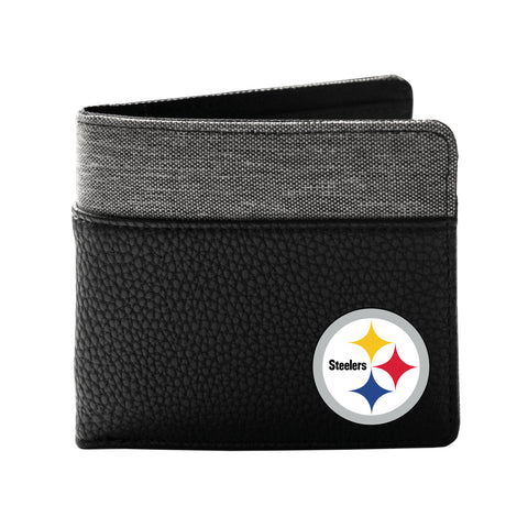 Pittsburgh Steelers Pebble Bifold Wallet - Black