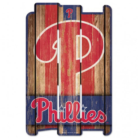 Philadelphia Phillies Sign 11x17 Wood Fence Style