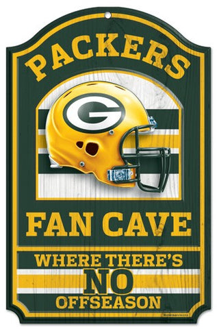 Green Bay Packers Wood Sign 11"x17" Fan Cave Design 