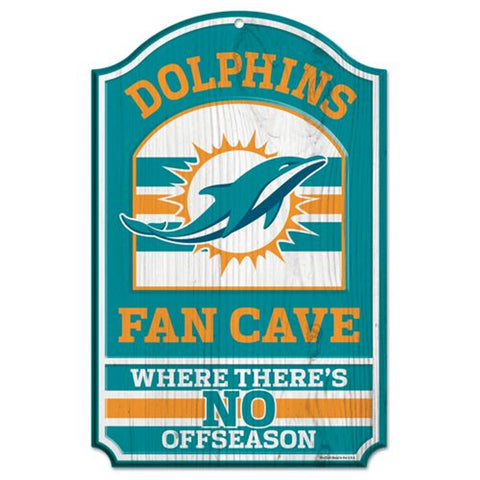 Miami Dolphins Wood Sign 11"x17" Fan Cave Design
