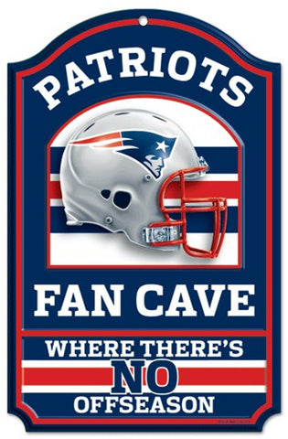 New England Patriots Wood Sign 11"x17" Fan Cave Design