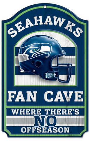 Seattle Seahawks Wood Sign 11"x17" Fan Cave Design