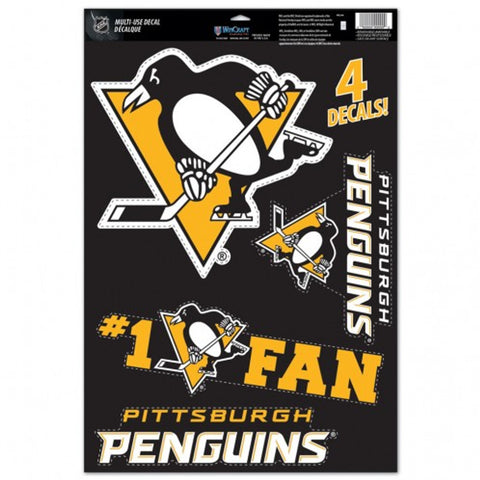 Pittsburgh Penguins Decal 11x17 Multi Use Cut to Logo 4 Decals Special Order