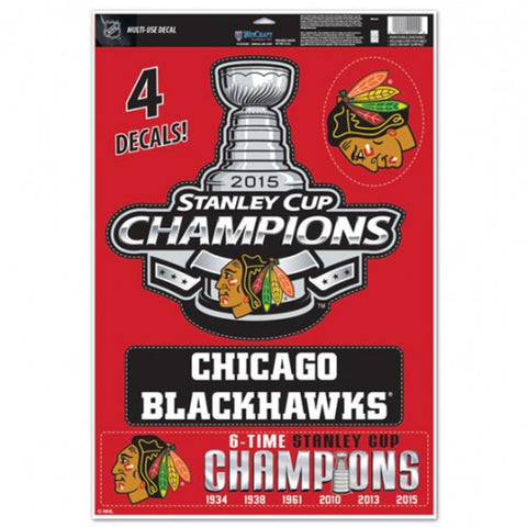 Chicago Blackhawks Decal 11x17 Ultra 2015 Champs