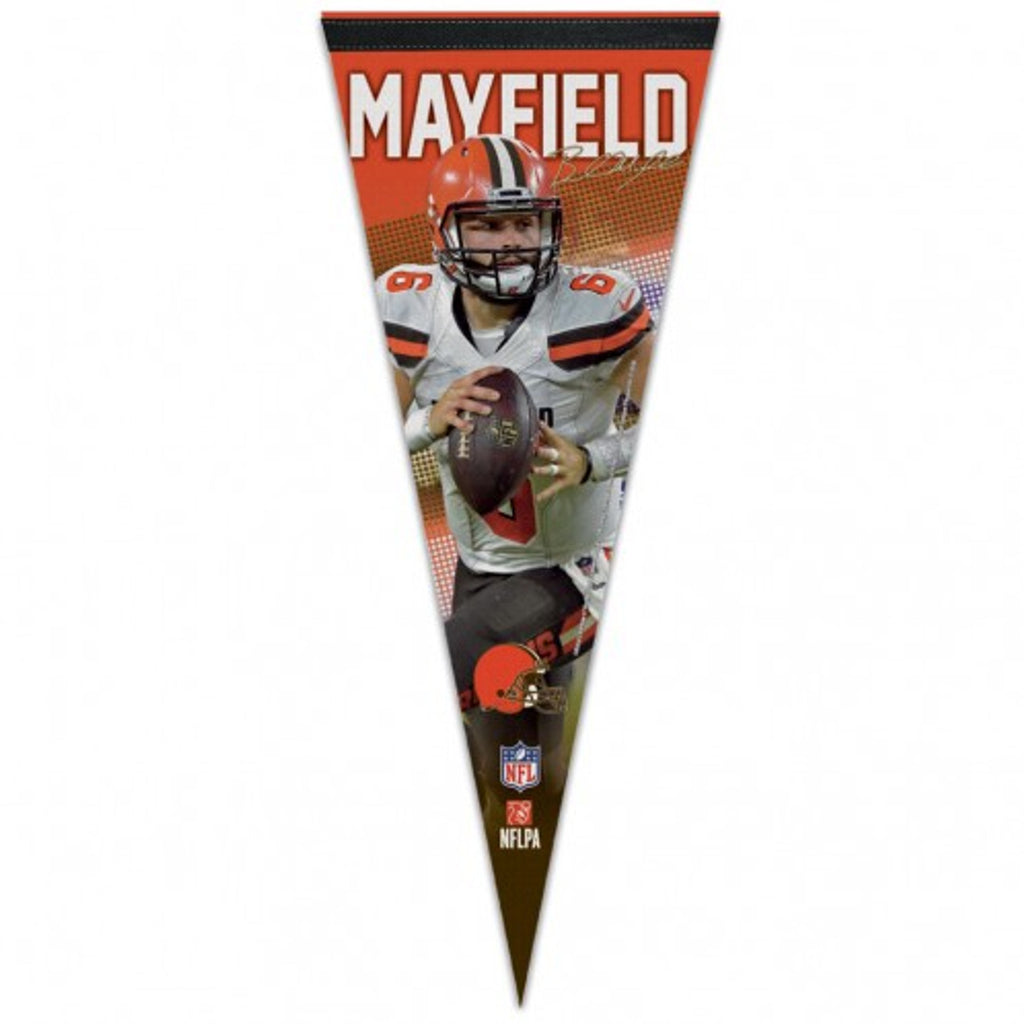 Cleveland Browns Pennant 12x30 Premium Style Baker Mayfield Design Special Order