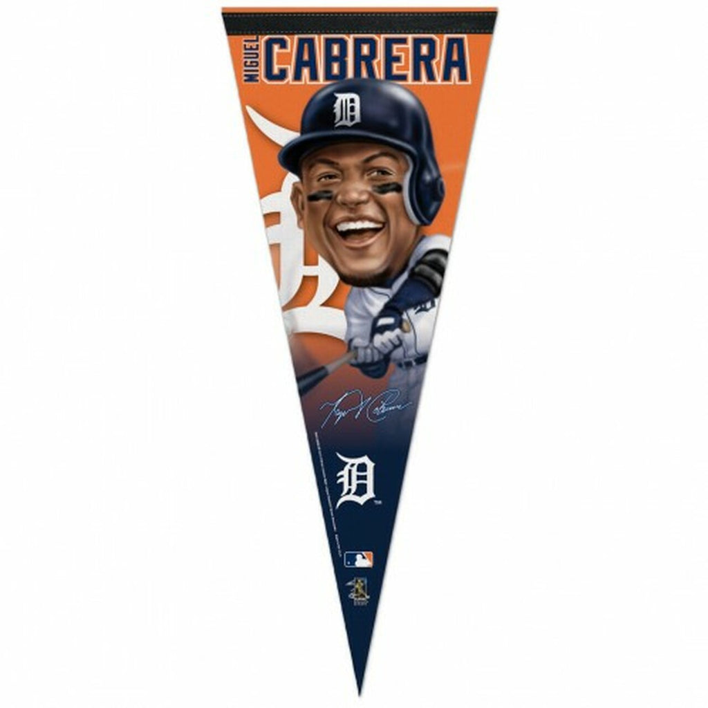 Detroit Tigers Pennant 12x30 Premium Style Miguel Cabrera Design 