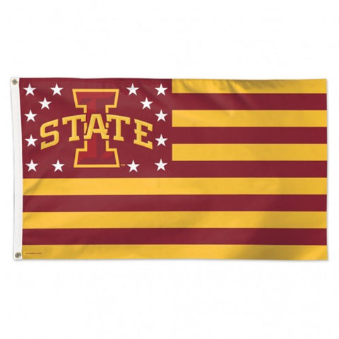 Iowa State Cyclones Flag 3x5 Deluxe Style Stars and Stripes Design Special Order