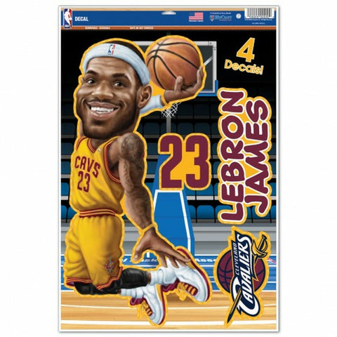 Cleveland Cavaliers Decal 11x17 Multi Use LeBron James Caricature Design 