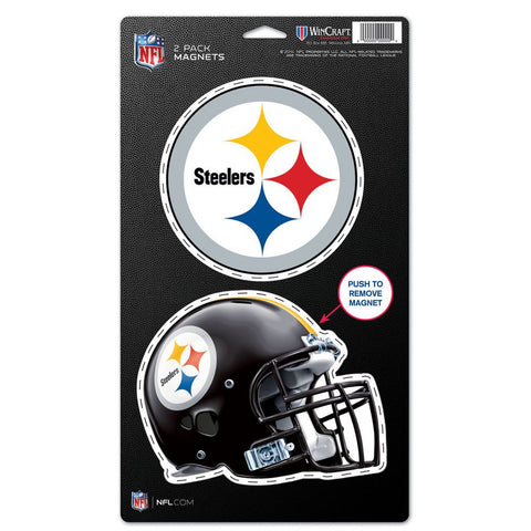 Pittsburgh Steelers Magnet 5x9 Die Cut Logo Design 2 Pack Special Order
