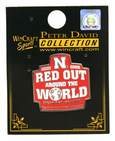 Nebraska Cornhuskers Pin Collector Jewelry Card Style Red Out Design 