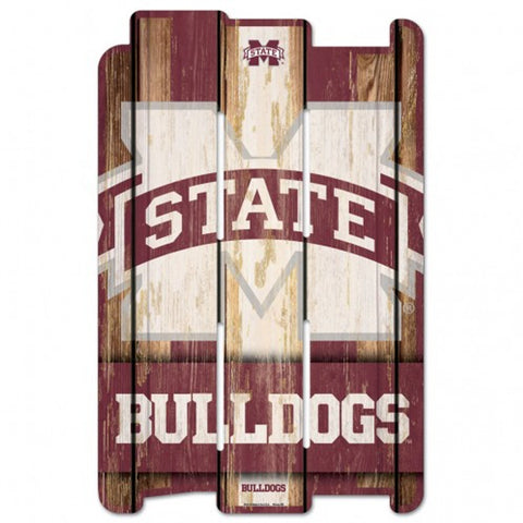 Mississippi State Bulldogs Sign 11x17 Wood Fence Style Special Order