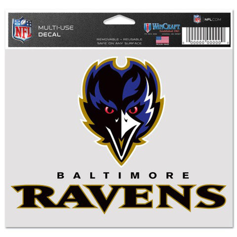 Baltimore Ravens Decal 5x6 Ultra Color Raven Special Order