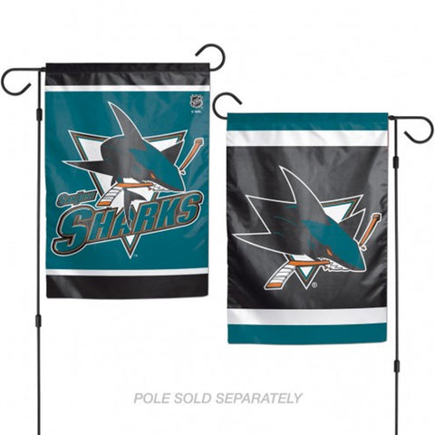 San Jose Sharks Flag 12x18 Garden Style 2 Sided Special Order