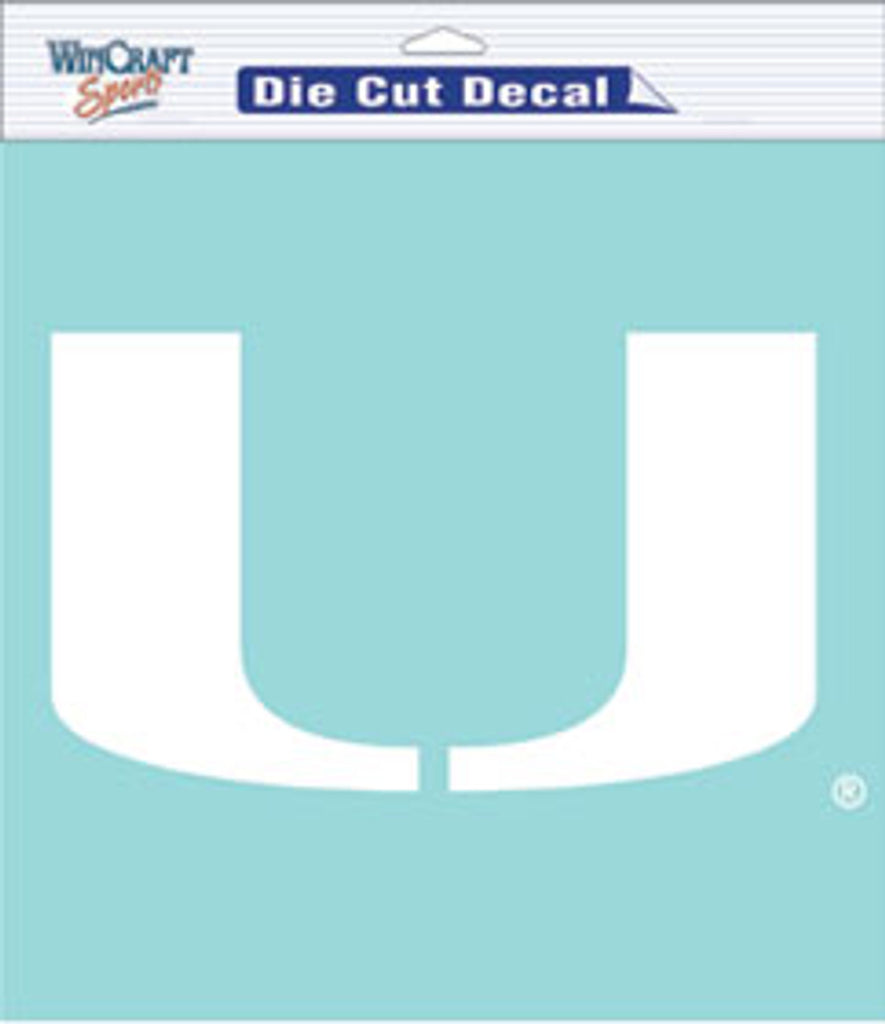 Miami Hurricanes Decal 8x8 Perfect Cut White