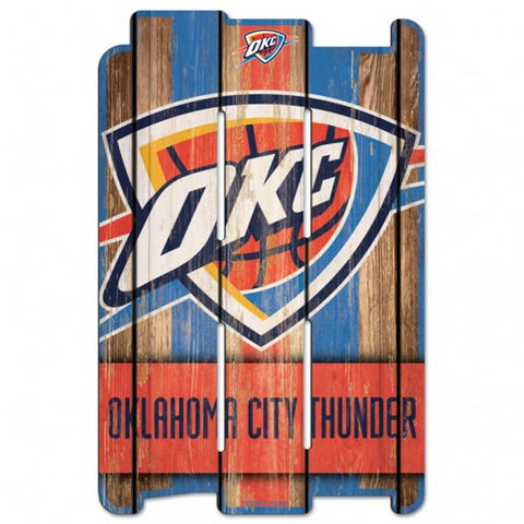 Oklahoma City Thunder Sign 11x17 Wood Fence Style Special Order
