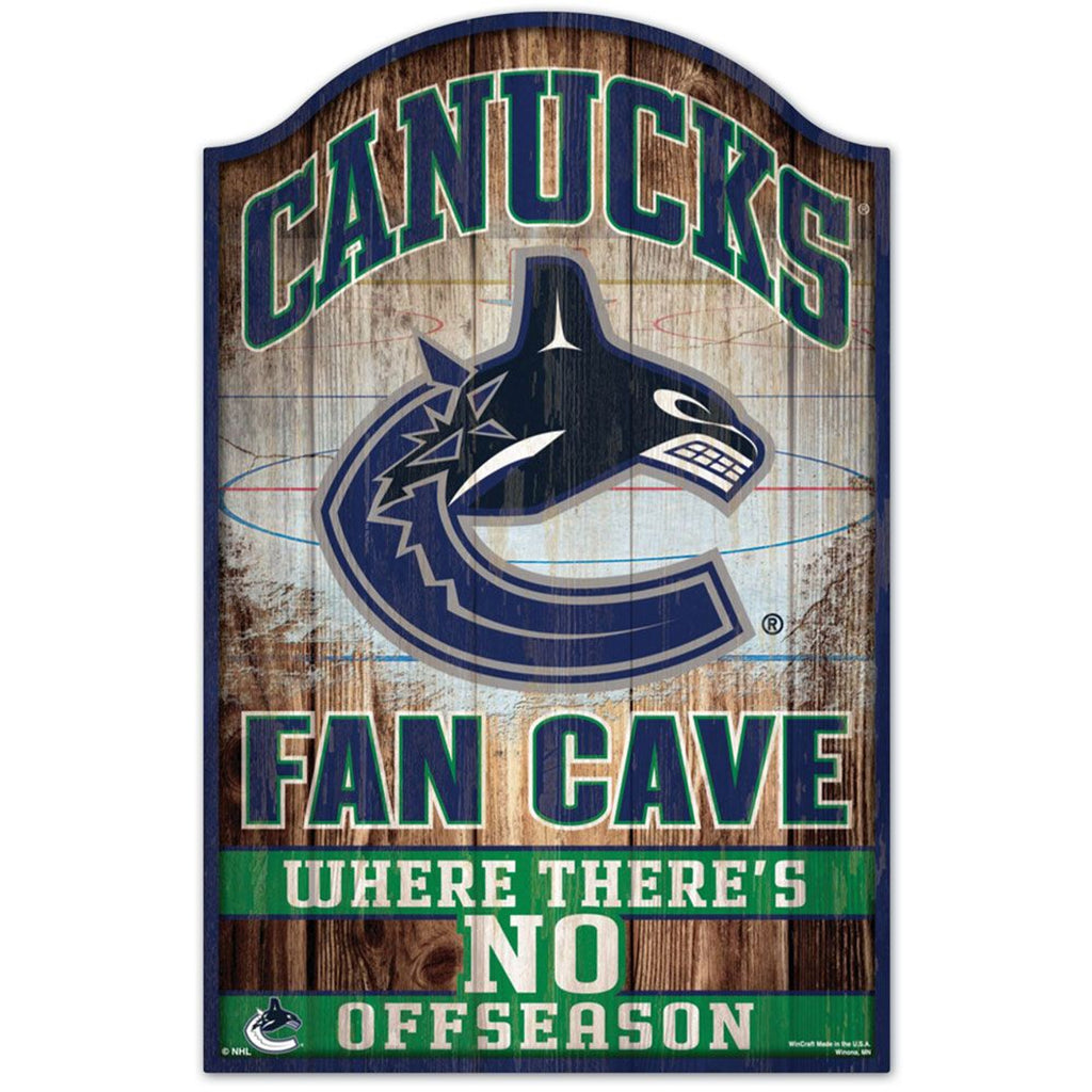 Vancouver Canucks Sign 11x17 Wood Fan Cave Design Special Order