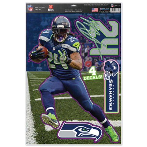 Seattle Seahawks Decal 11x17 Multi Use Marshawn Lynch Design 