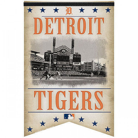 Detroit Tigers Banner 17x26 Pennant Style Premium Felt Stadium Design