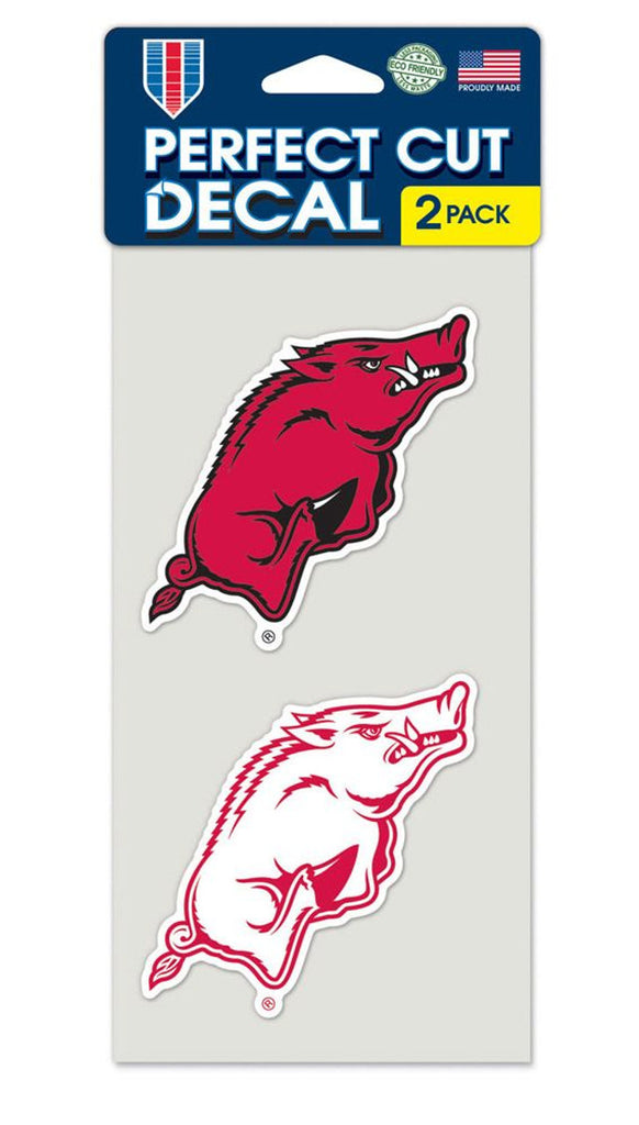 Arkansas Razorbacks Decal 4x4 Perfect Cut Set of 2 Special Order