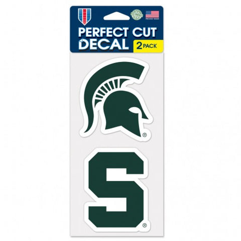 Michigan State Spartans Decal 4x4 Perfect Cut Set of 2 Special Order