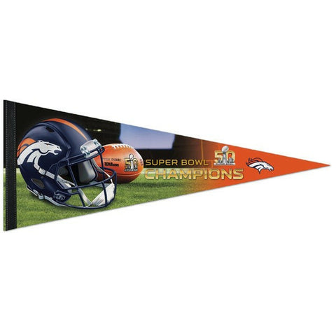 Denver Broncos Pennant 12x30 Premium Style Super Bowl 50 Champion Design 