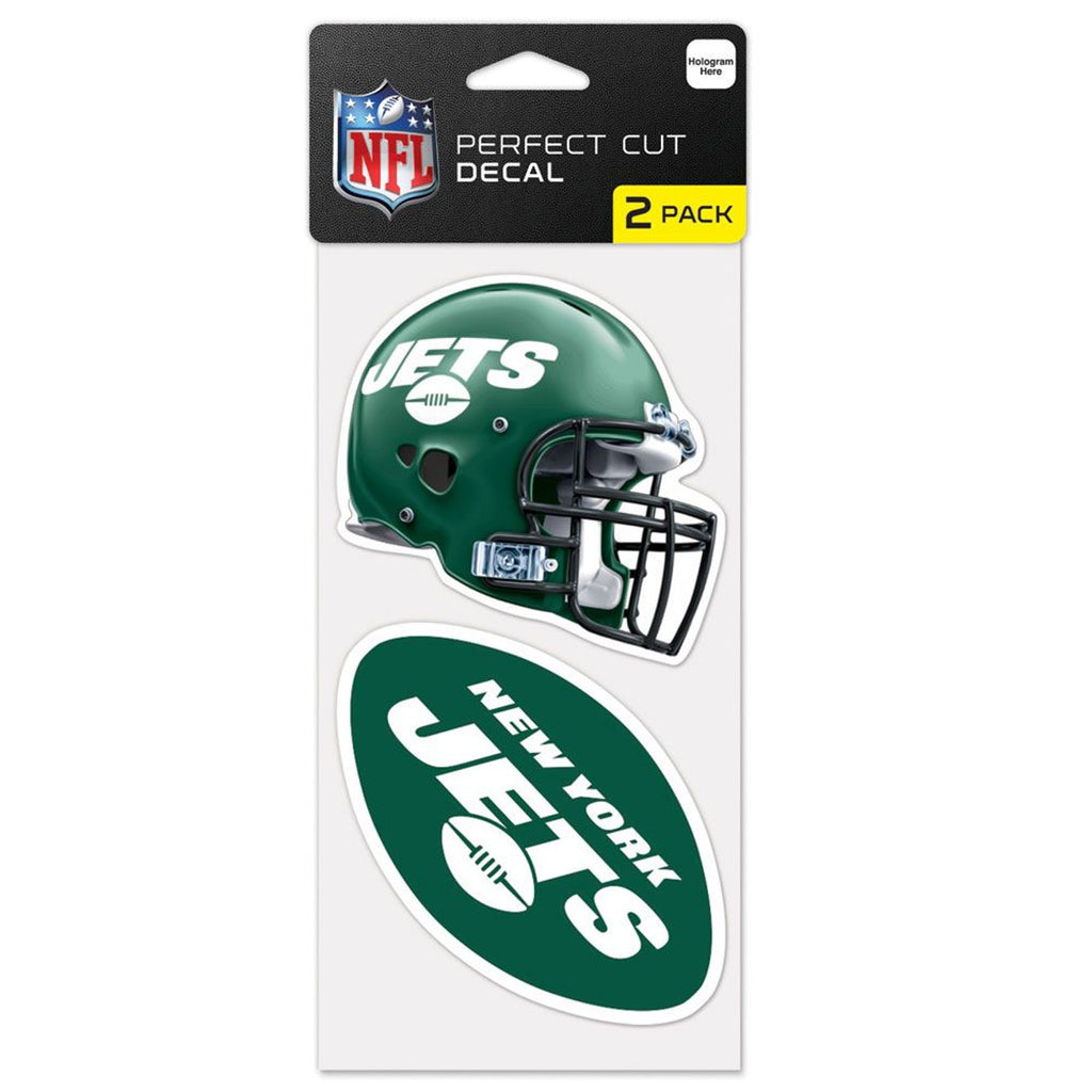 New York Jets Decal 4x4 Perfect Cut Set of 2 Special Order