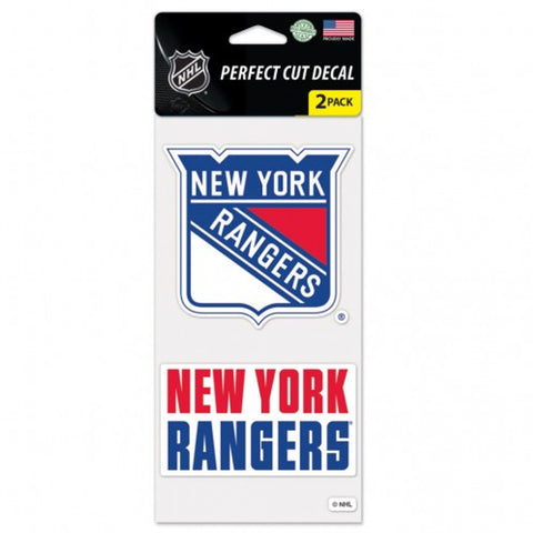 New York Rangers Decal 4x4 Perfect Cut Set of 2 Special Order