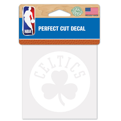 Boston Celtics Decal 4x4 Perfect Cut White