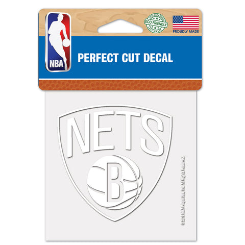 Brooklyn Nets Decal 4x4 Perfect Cut White Special Order