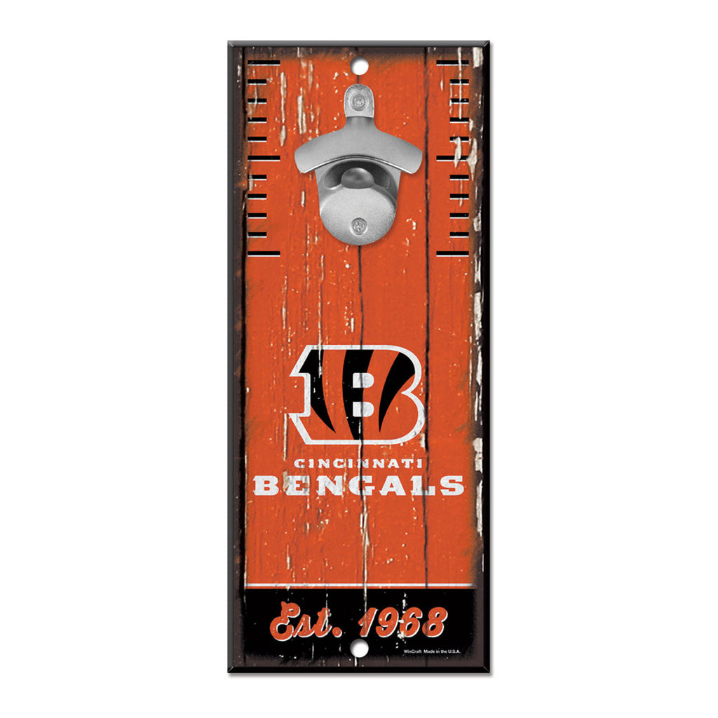 Cincinnati Bengals Sign Wood 5x11 Bottle Opener Special Order