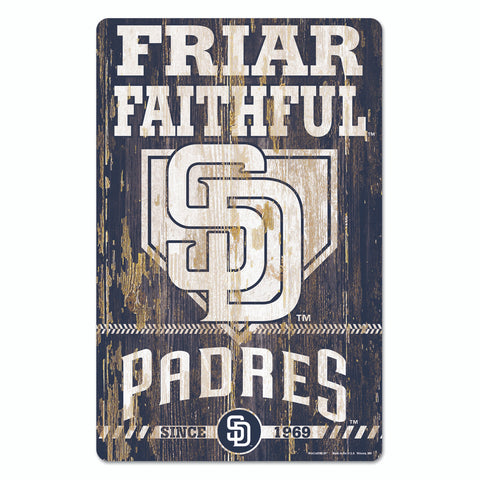 San Diego Padres Sign 11x17 Wood Slogan Design Special Order
