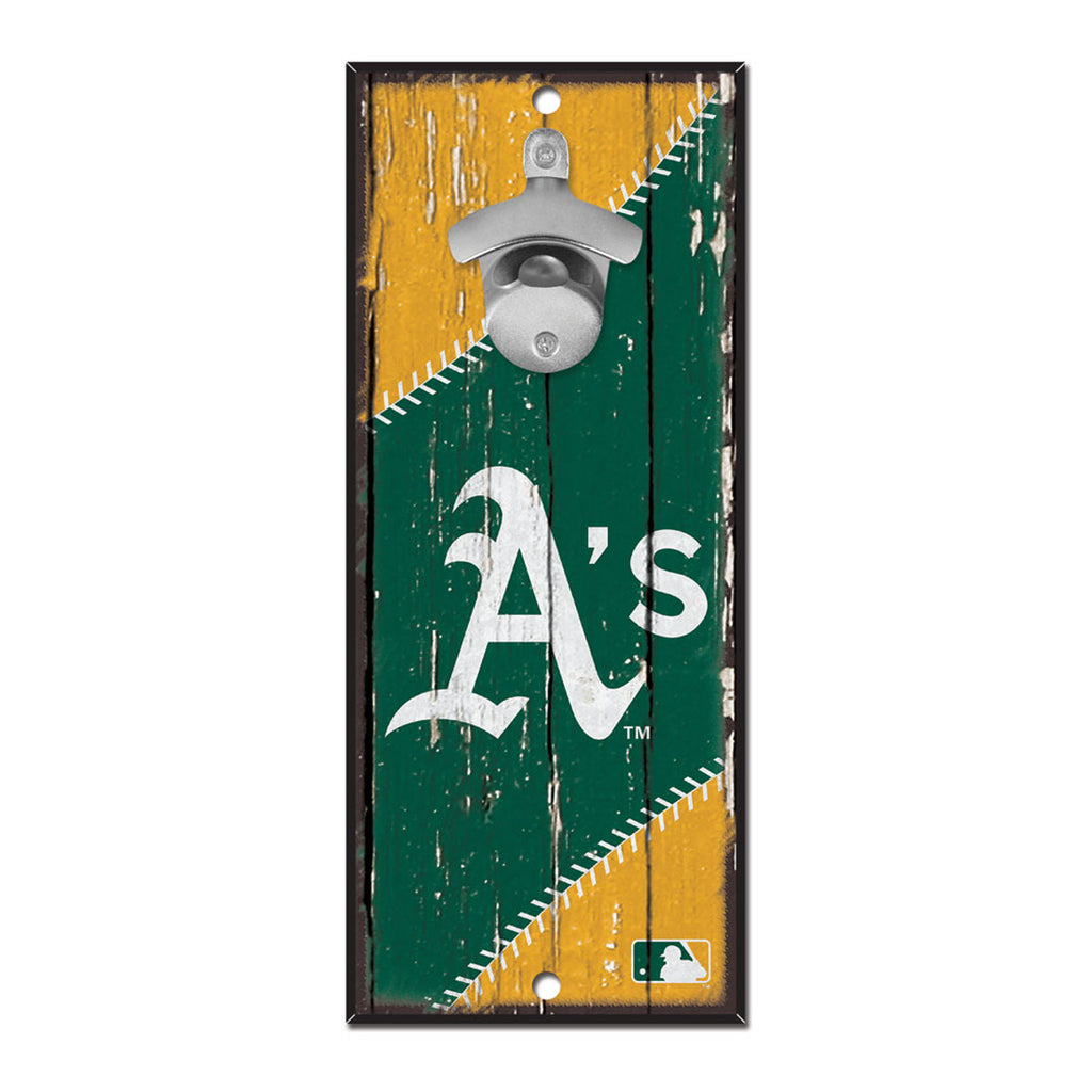 Oakland Athletics Sign Wood 5x11 Bottle Opener Special Order