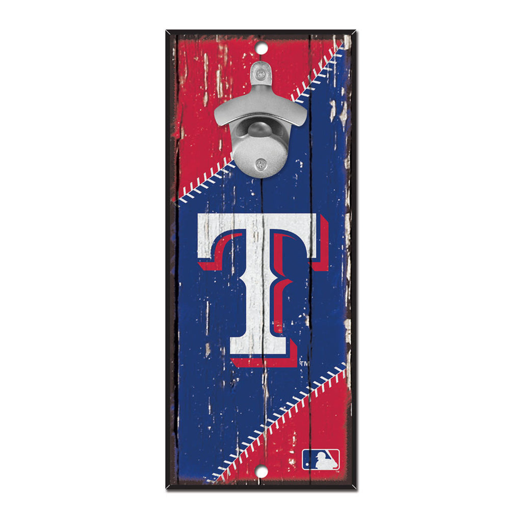 Texas Rangers Sign Wood 5x11 Bottle Opener Special Order