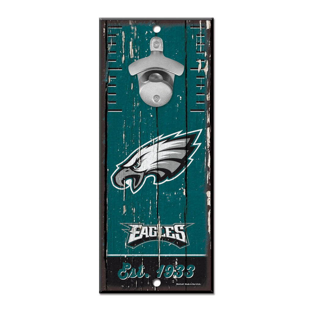 Philadelphia Eagles Sign Wood 5x11 Bottle Opener