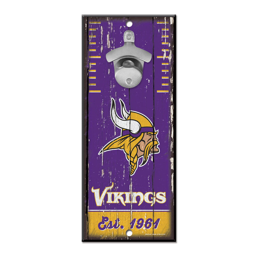 Minnesota Vikings Sign Wood 5x11 Bottle Opener