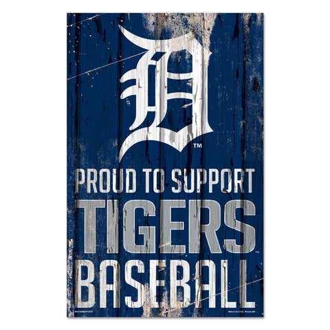 Detroit Tigers Sign 11x17 Wood Proud to Support Design Special Order