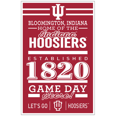 Indiana Hoosiers Sign 11x17 Wood Established Design 