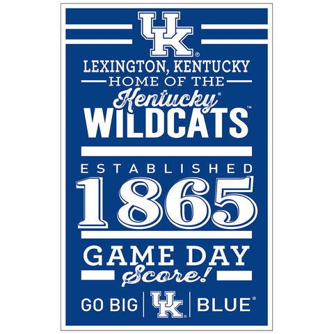 Kentucky Wildcats Sign 11x17 Wood Established Design 