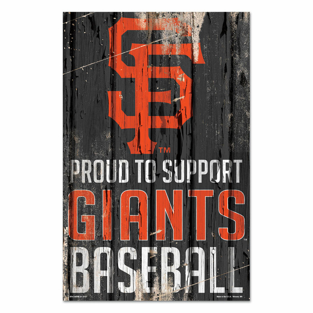 San Francisco Giants Sign 11x17 Wood Proud to Support Design 