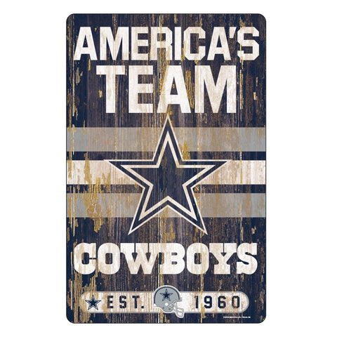 Dallas Cowboys Sign 11x17 Wood Slogan Design 