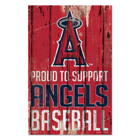 Los Angeles Angels Sign 11x17 Wood Proud to Support Design Special Order