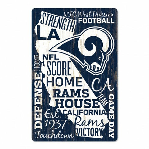 Los Angeles Rams Sign 11x17 Wood Wordage Design 